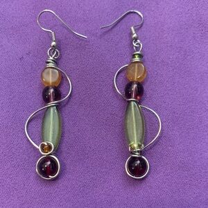 Elegant Multi-colour Glass Beaded Earrings